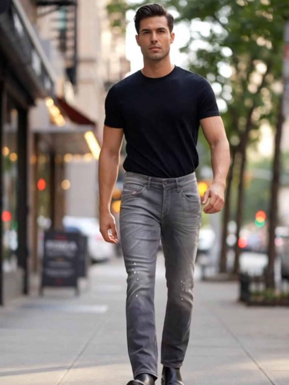 Diesel Men Grey Belther Slim-Tapered Jeans DNA Mutation Linen Cotton Italy US 27